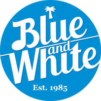 Blue and White logo
